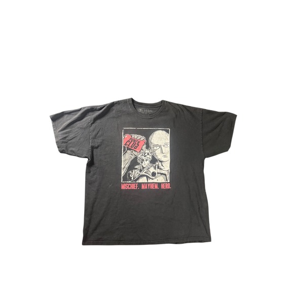 Tee No Evil Other - Punch Man Fight Club Graphic Tee Saitama Genos Black Shirt XL anime movie promo